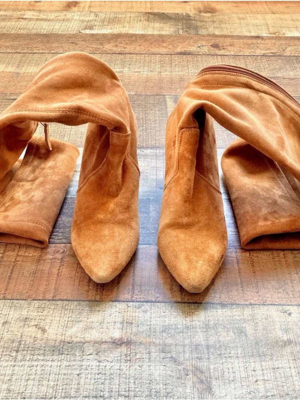 Vero Cuoio Tan Suede Over-the-Knee Block Heel Boots - Picture 2 of 2
